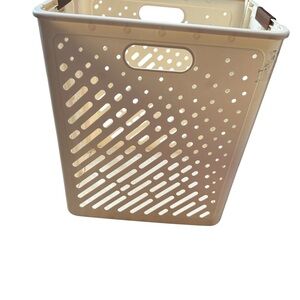 Cream Laundry Basket with Geometric Design